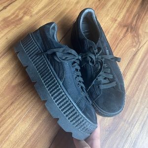 Rihanna x Puma Fenty Suede Black Creepers Platform Sneakers Size 9